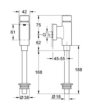 Grohe Rondo vizelde öblítőszelep 37339 000 (37339000)