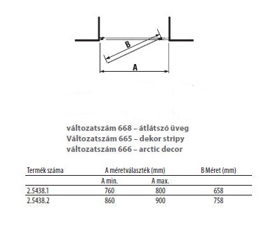 Jika Lyra Plus 80 cm-es zuhanyajtó, átlátszó üveg H2543810006681 (2.5438.1.000.668.1)