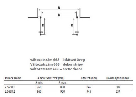 Jika Lyra Plus 80 cm-es zuhanyajtó, csíkos üveg H2563810006651 (2.5638.1.000.665.1)