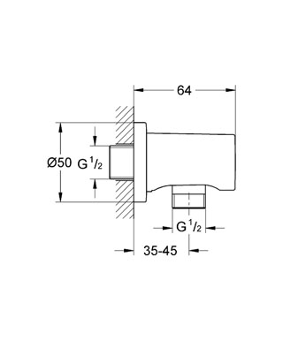 Grohe Rainshower fali csatlakozó könyök, fehér 27057 LS0 (27057LS0)