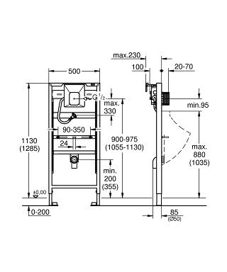 Grohe Rapid SL vizelde-szerelőkeret 38803 001 (38803001)