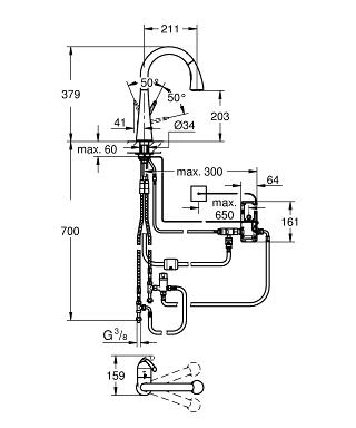 Grohe Zedra Touch egykaros mosogató csaptelep, króm 30219 001 (30219001)