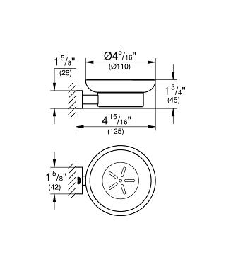 Grohe Essentials Cube fali szappantartó konzollal 40754 001 (40754001)