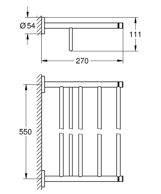 Grohe Essentials törölköző tartó polc 40800 001 (40800001)