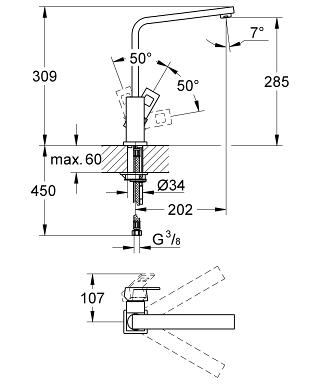 Grohe Eurocube egykaros mosogató csaptelep, supersteel 31255 DC0 (31255DC0)