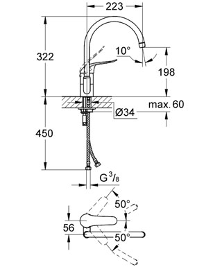 Grohe Euroeco Special egykaros mosogatócsaptelep 32786 000 (32786000)