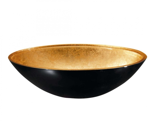 Sapho Murano BLACK-GOLD 40x14 cm üvegmosdó AL5318-77