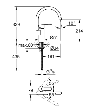 Grohe Eurostyle mosogató csaptelep 30221 002 (30221002)