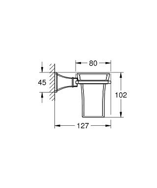 Grohe Grandera pohár tartóval, króm/arany 40626 IG0 (40626IG0)