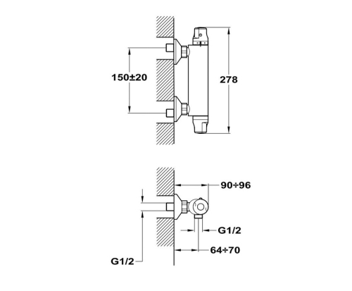 Mofém Pro termosztátos zuhanycsaptelep 170-1751-10