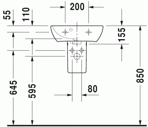 Duravit ME by Starck 45x32 cm kézmosó 0719450000