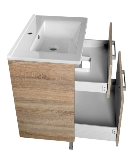 Aqualine VEGA mosdótartó szekrény mosdó nélkül, platinatölgy (VG863)