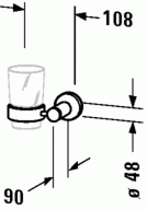 Duravit D-Code pohártartó, balos 0099191000