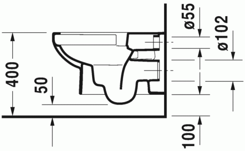 Duravit Durastyle Basic Rimless (öblítőperem nélküli) fali wc HygieneGlaze felület 2562092000