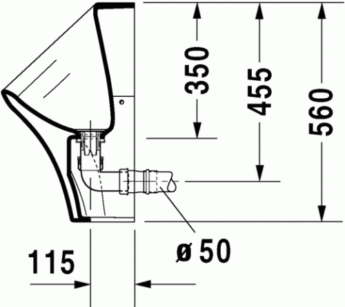 Duravit Durastyle Dry öblítés nélküli piszoár HygieneGlaze felület légymatricával 2808302007