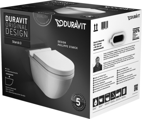 Duravit Starck 3 fali wc szett, ülőkével 42250900A1