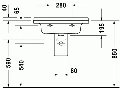 Duravit Starck 3 70x49 cm mosdó túlfolyó nélkül 0304700041