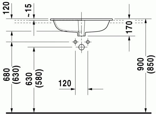 Duravit Happy D.2 60x46 cm beépíthető mosdó 0483600000