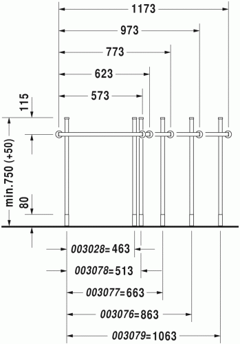 Duravit Happy D.2 fémállvány mosdóhoz 0030281000