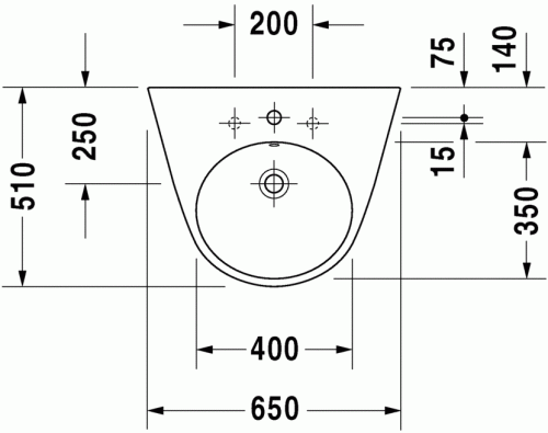 Duravit Starck 2 65x50 cm mosdó 2323650000