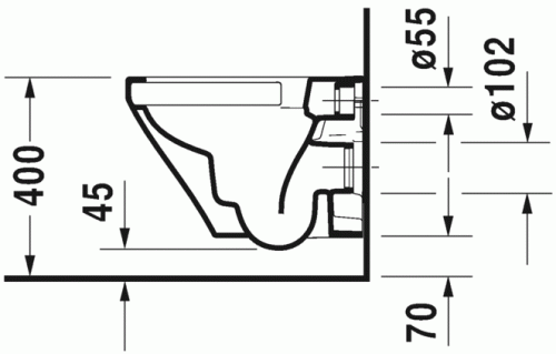 Duravit Durastyle Compact Rimless (öblítőperem nélküli) fali wc HygieneGlaze felület 2571092000