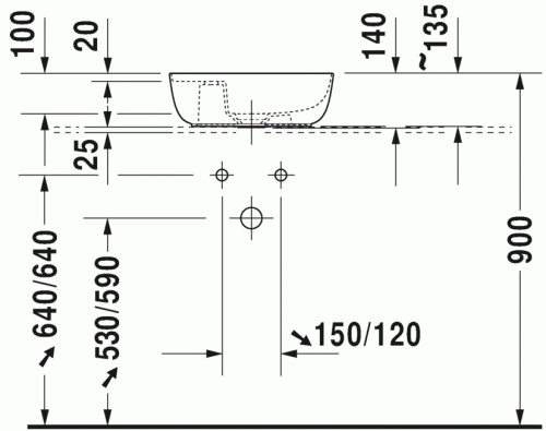 Duravit Luv 42x27 cm ráültethető mosdó, szatén fehér 0381422600