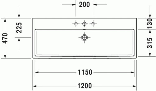 Duravit Vero Air 120x47 cm mosdó túlfolyó nélkül 2350120041