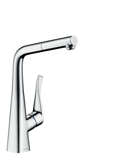 Hansgrohe M7114-H320 egykaros konyhai csaptelep 320 kihúzható kifolyóval, króm 73812000