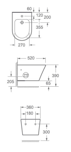 Wellis Clement fali bidé WF00092