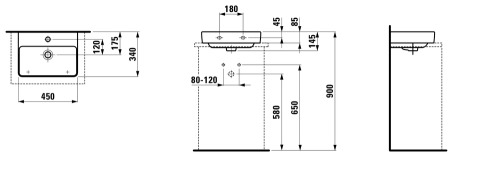 Laufen Pro S 45x34 cm mosdó csiszolt alsó H8169610001041 (8.1696.1.000.104.1)