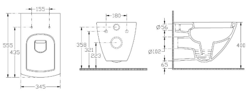 Sapho PURITY fali wc 35x55,5 cm (10PL02007)