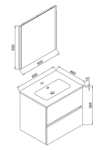 Wellis MyLine Spa Elois 60 komplett fürdőszobabútor szett SZP-WE10 (WB00267, WB00268, WB00269)