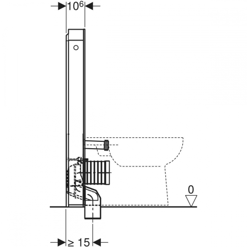 Geberit Monolith 101 szanitermodul talpon álló WC-hez, fehér üveg 131.002.SI.5