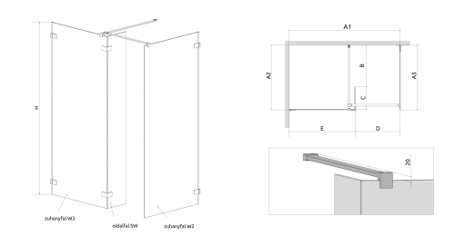 Radaway Euphoria Walk-in W2 90 zuhanyfal (383121-01-01)