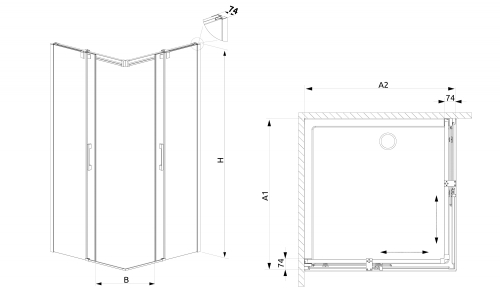 Radaway Espera KDD 100 B zuhanyajtó (380152-01L)