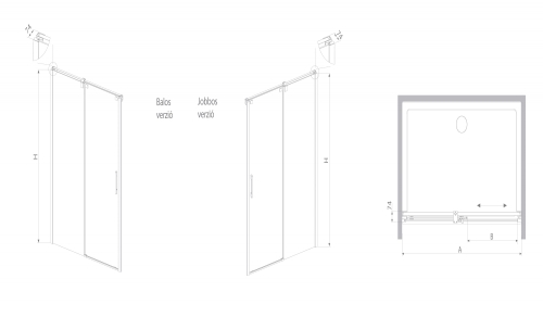 Radaway Espera DWJ 100 B zuhanyajtó (380495-01L, 380210-01L)