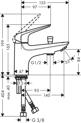 Hansgrohe Novus Monotrou egykaros zuhany és kádcsaptelep 71321000