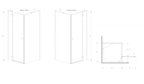 Radaway Fuenta New KDJ 100 B zuhanyajtó (384040-01-01L)