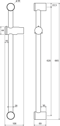 Ravak állítható zuhanytartó rúd 60 cm (972.00) X07P012