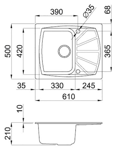 Elleci Living 125 kompozit mosogatótálca G59 Antracite LGL12559