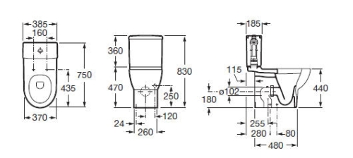 Roca Meridian monoblokkos wc tartály A34124H000