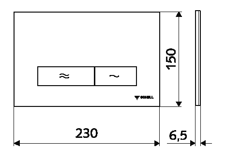 Schell MONTUS KONKAV WC-nyomólap, matt króm 031226499