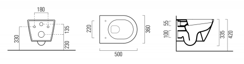 Sapho GSI NORM Swirlflush ExtraGlaze fali WC, fehér 861611