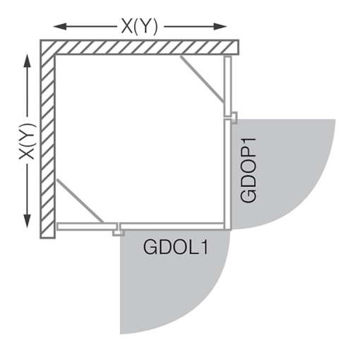 Roltechnik Elegant Line GDOL1/1000 szögletes zuhanykabin (brillant, transparent, 132-100000L-00-02)