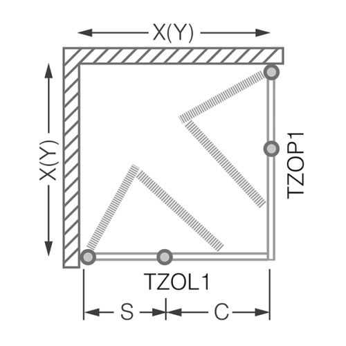 Roltechnik Tower Line TZOP1/800 szögletes zuhanykabin (brillant, transparent, 737-800000P-00-02)