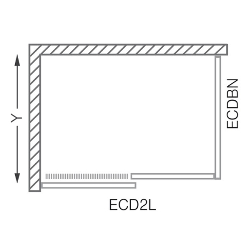 Roltechnik Exclusive Line ECD2P/1300 fix fal zuhany tolóajtóhoz (EGY AJTÓT TARTALMAZ!) (black elox, transparent, 565-130000P-05-02)