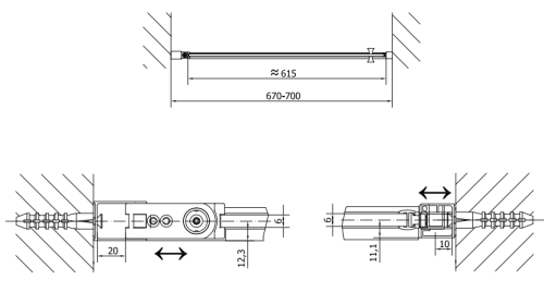 Polysan ZOOM LINE 70 cm-es nyíló zuhanyajtó (ZL1270)