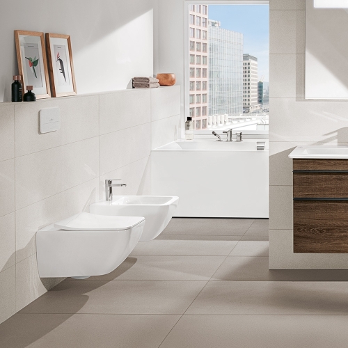 Villeroy & Boch Venticello Directflush (perem nélküli) fali wc kombipack, wc ülőkével CeramicPlus felülettel 4611RSR1 (4611 RS R1)