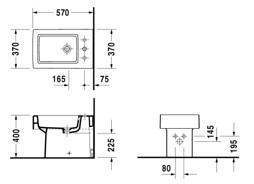 Duravit Vero álló bidé WonderGliss felülettel 22401000001