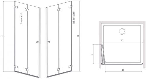 Radaway Arta DWB 90 J zuhanyajtó (386151-03-01R)